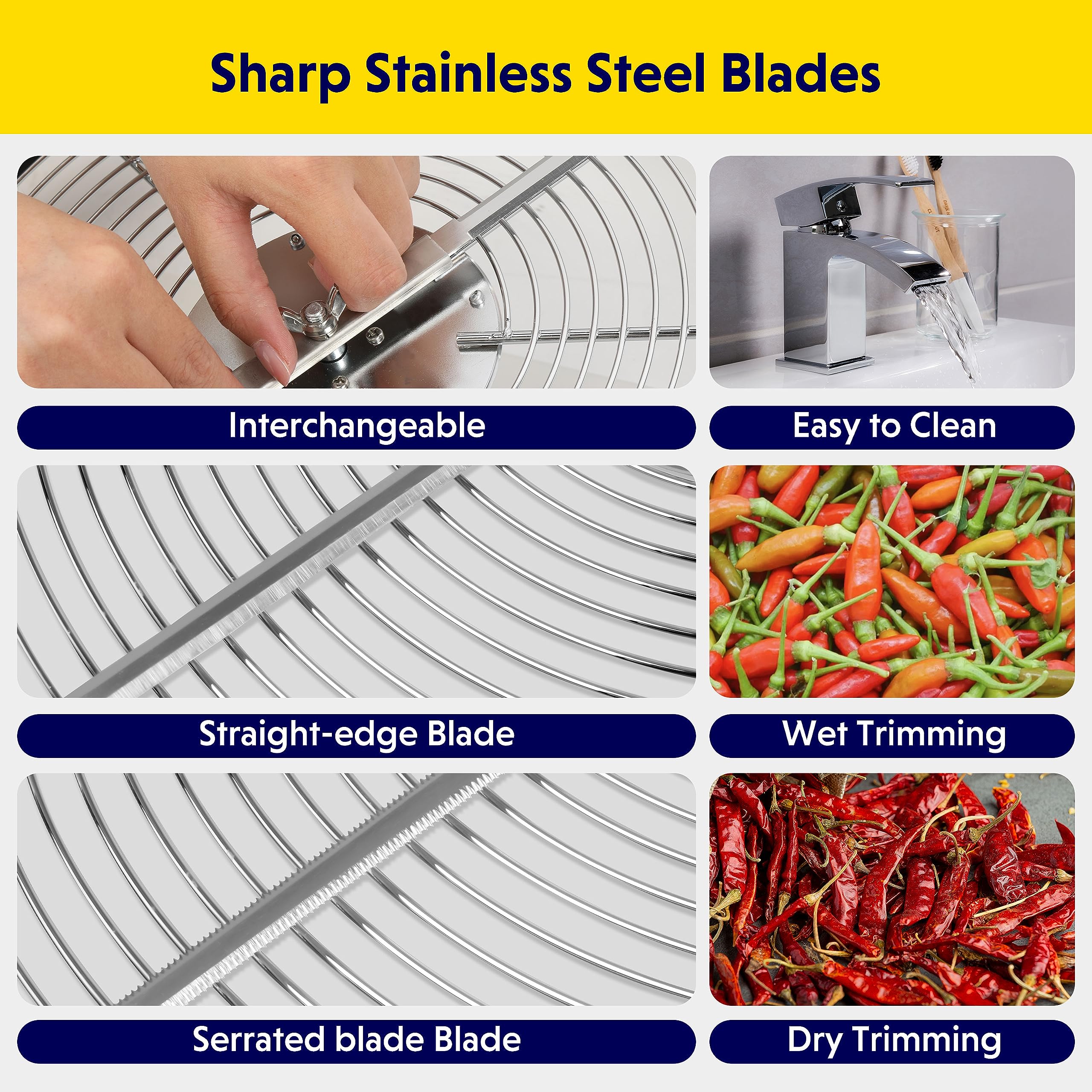 iPower 16" Bud Leaf Bowl Trimmer Machine Twisted Sharp Stainless Steel Spin Cut with Upgraded Gears, and Foldable Hanging Herb Mesh Rack with Zippers, for Hydroponic Plant, 2ft 8-Layer - Image 4