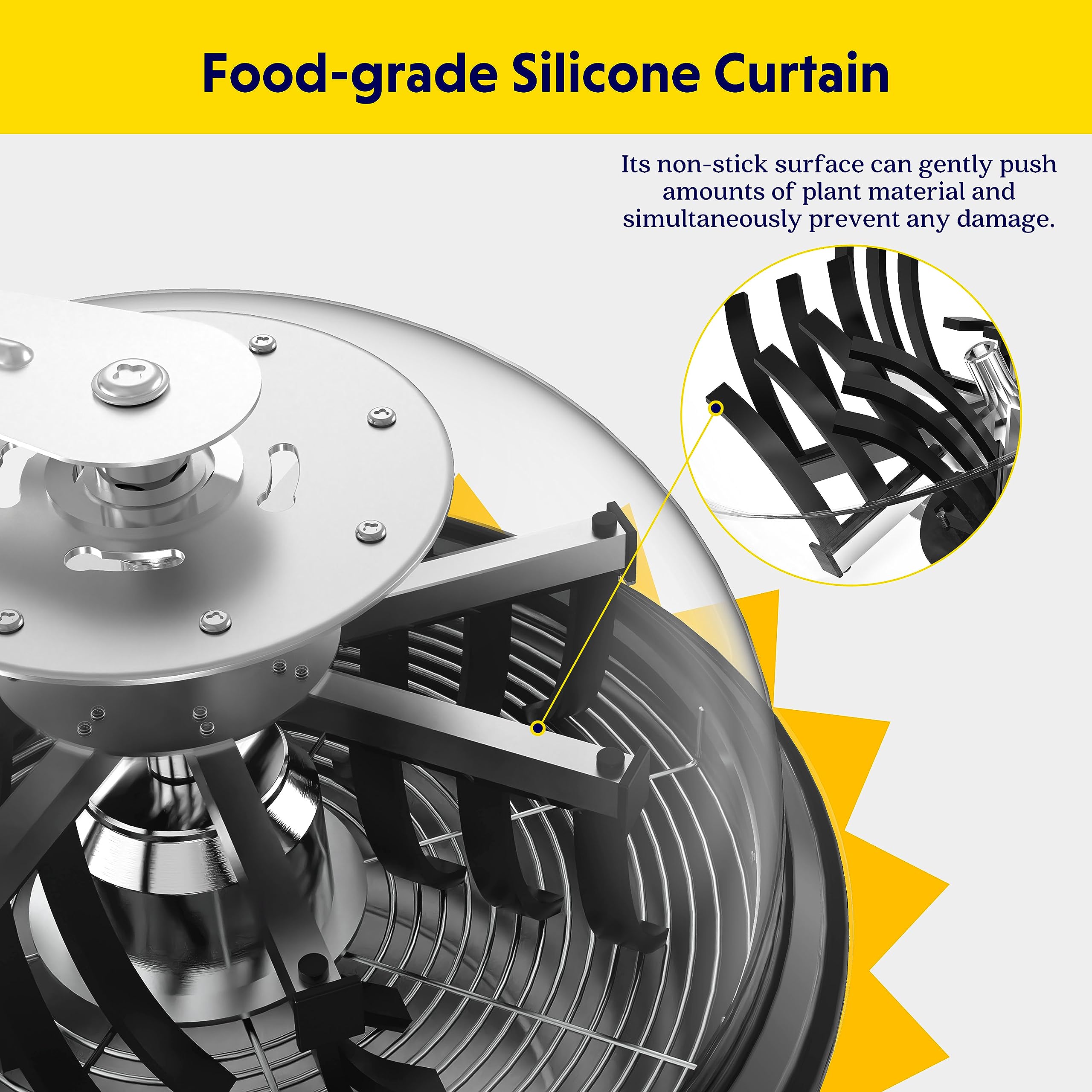 iPower 16" Bud Leaf Bowl Trimmer Machine Twisted Sharp Stainless Steel Spin Cut with Upgraded Gears, and Foldable Hanging Herb Mesh Rack with Zippers, for Hydroponic Plant, 2ft 8-Layer - Image 5