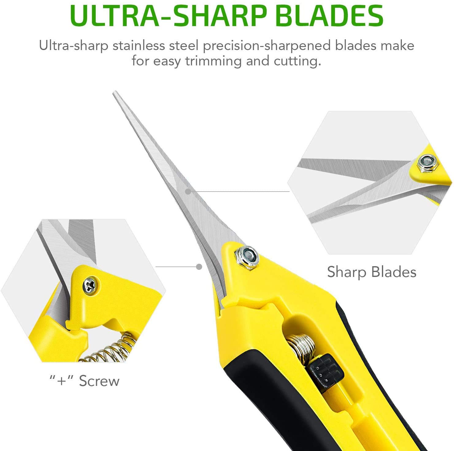 iPower 16-Inch Bud Leaf Bowl Trimmer Twisted Spin Cut for Plant and Flower, Upgraded Gears, Combo with 2ft 6 Layers Hanging Herb Drying Rack Net, Zippered, 16' 6L, 6.5” Gardening Hand Pruner, Yellow - Image 15