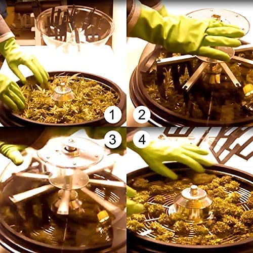 iPower 16-Inch Bud Leaf Bowl Trimmer Twisted Spin Cut for Plant and Flower, Upgraded Gears, Combo with 2ft 6 Layers Hanging Herb Drying Rack Net, Zippered, 16' 6L, 6.5” Gardening Hand Pruner, Yellow - Image 8