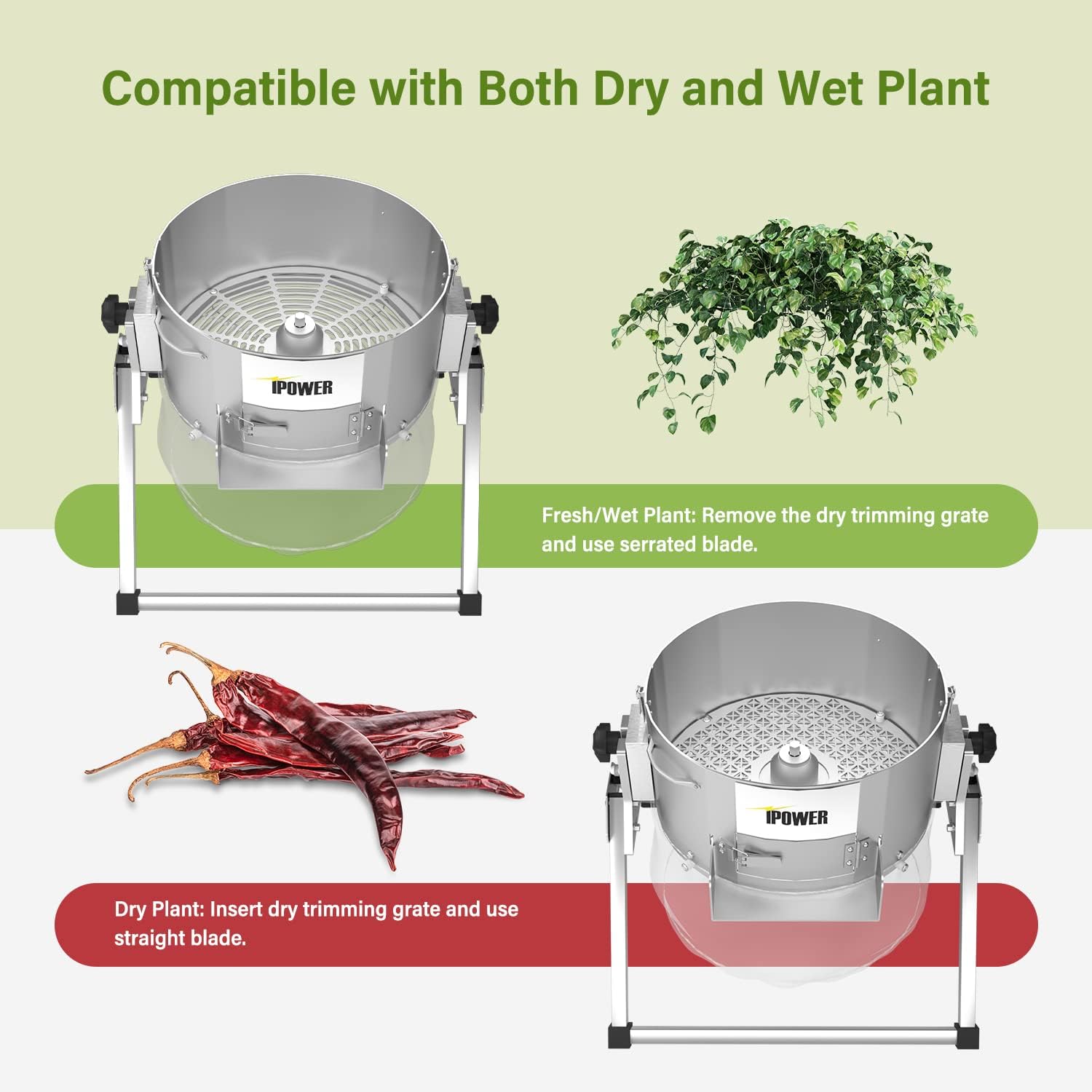 iPower 16 Inch Leaf Trimmer Machine, Dry Wet Trimming Reaper Bowl with Sharp Stainless Steel Blade, Spin Cutting, for Hydroponic Plant Bud and Flower - Image 3