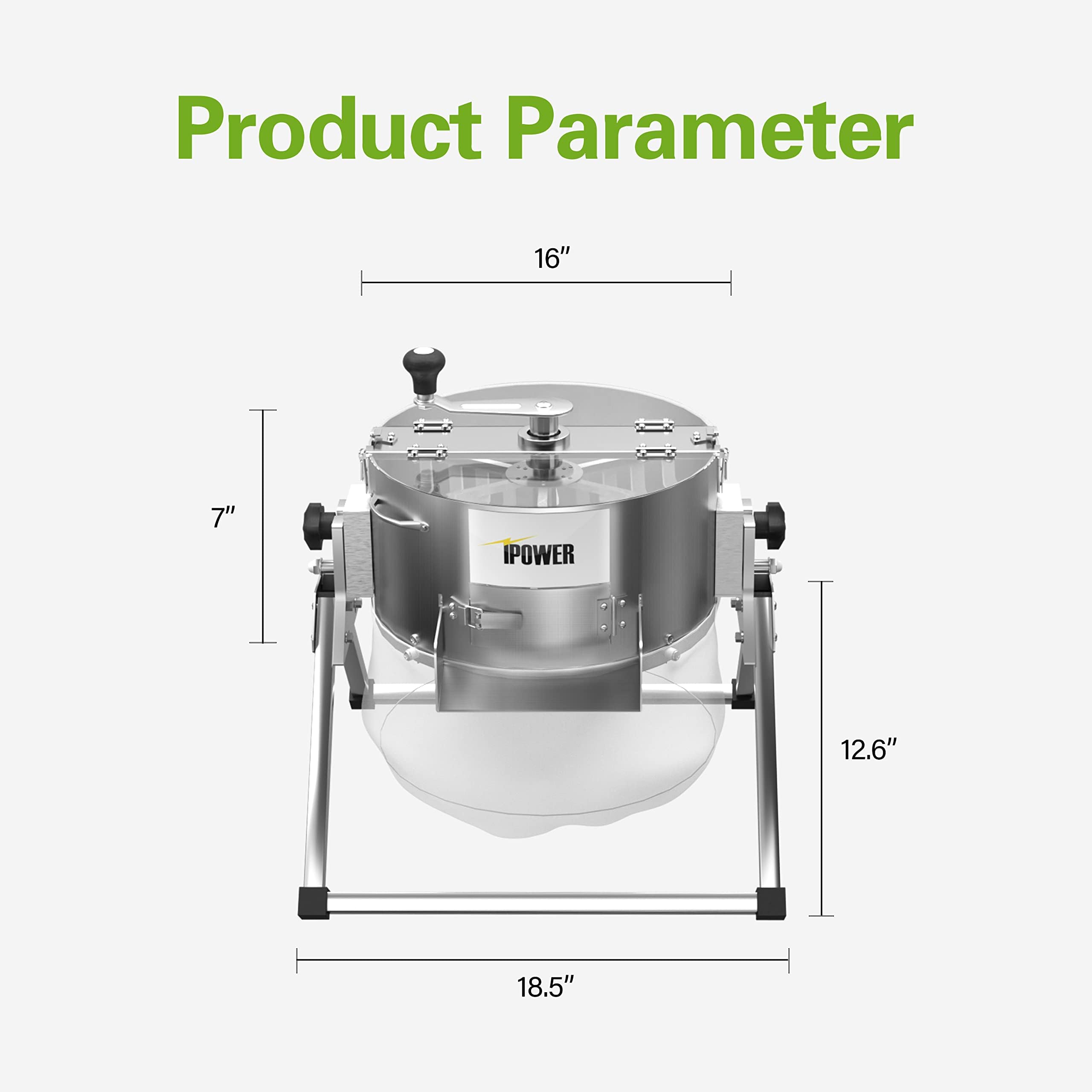 iPower 16 Inch Leaf Trimmer Machine, Dry Wet Trimming Reaper Bowl with Sharp Stainless Steel Blade, Spin Cutting, for Hydroponic Plant Bud and Flower - Image 6