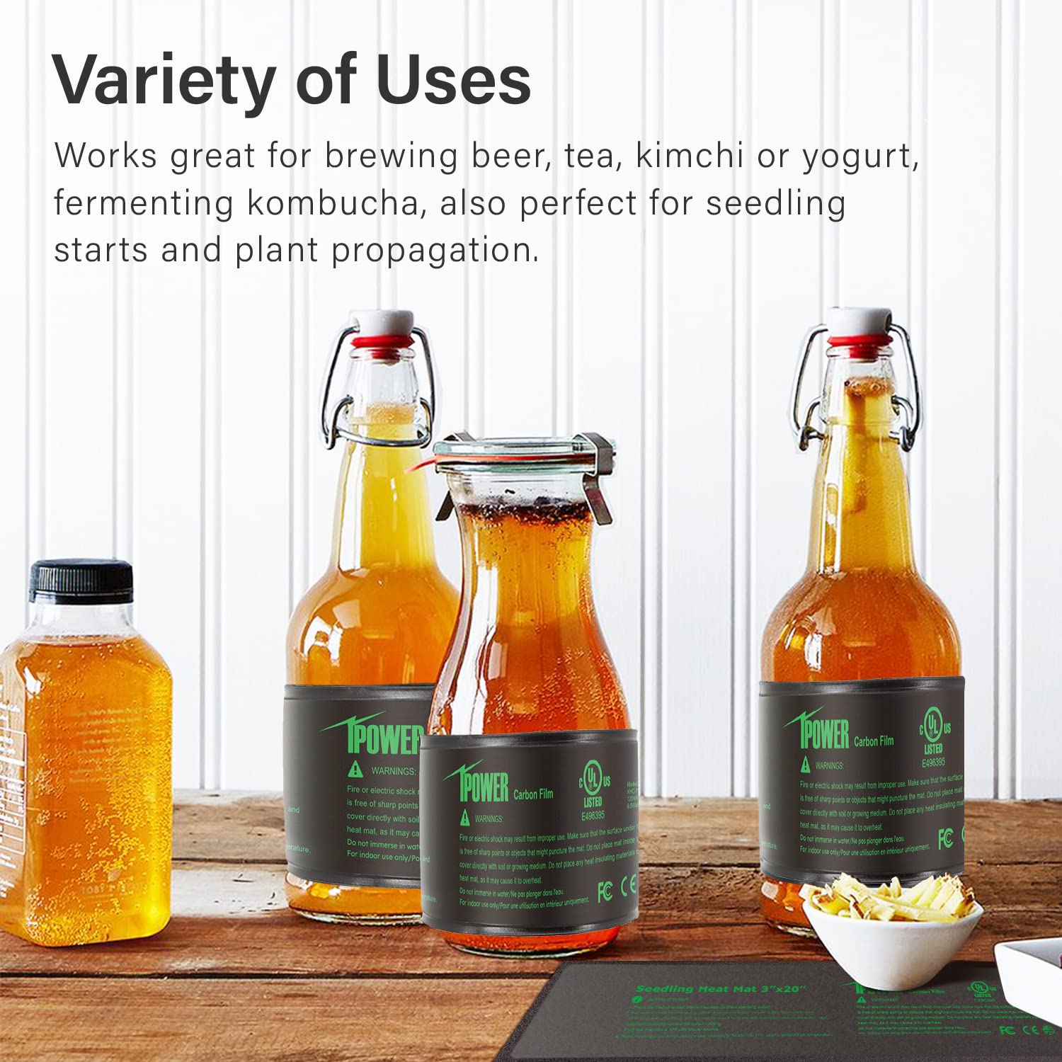 iPower 3" x 20" Seeding Heat Mat with Thermostat Temperature Adjustable Knob Durable Warm Hydroponic Plant Germination Starting Pad, Black - Image 7