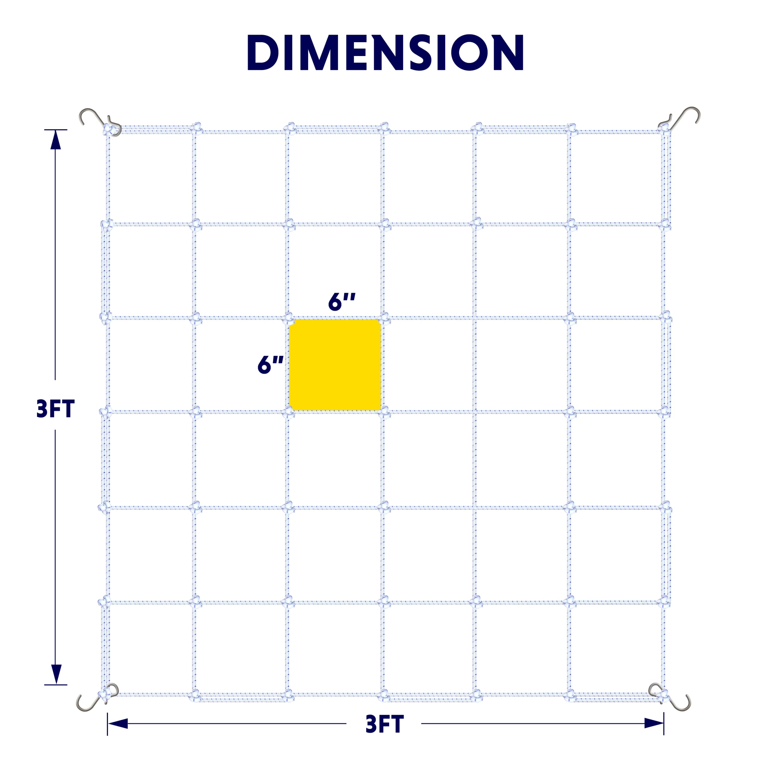 iPower 3' x 3' Grow Tent Trellis Netting for 47"x47" Tent, Heavy-Duty Elastic Plant Net with Hooks, Flexible Hydroponics Support for Climbing Plants, Vegetables, Fruits, Vines, 2Pack, White, 2-pack - Image 4