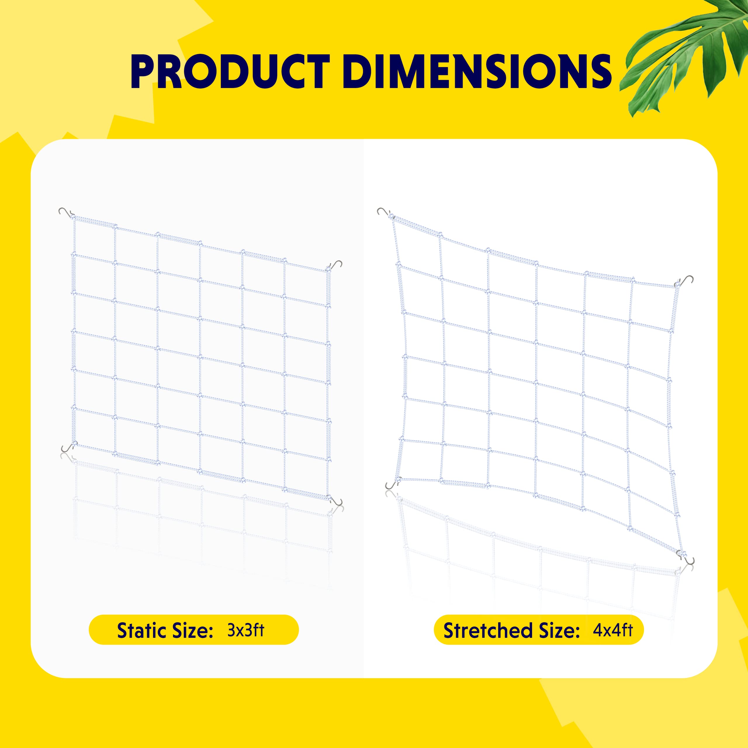 iPower 3' x 3' Grow Tent Trellis Netting for 47"x47" Tent, Heavy-Duty Elastic Plant Net with Hooks, Flexible Hydroponics Support for Climbing Plants, Vegetables, Fruits, Vines, 2Pack, White, 2-pack - Image 5