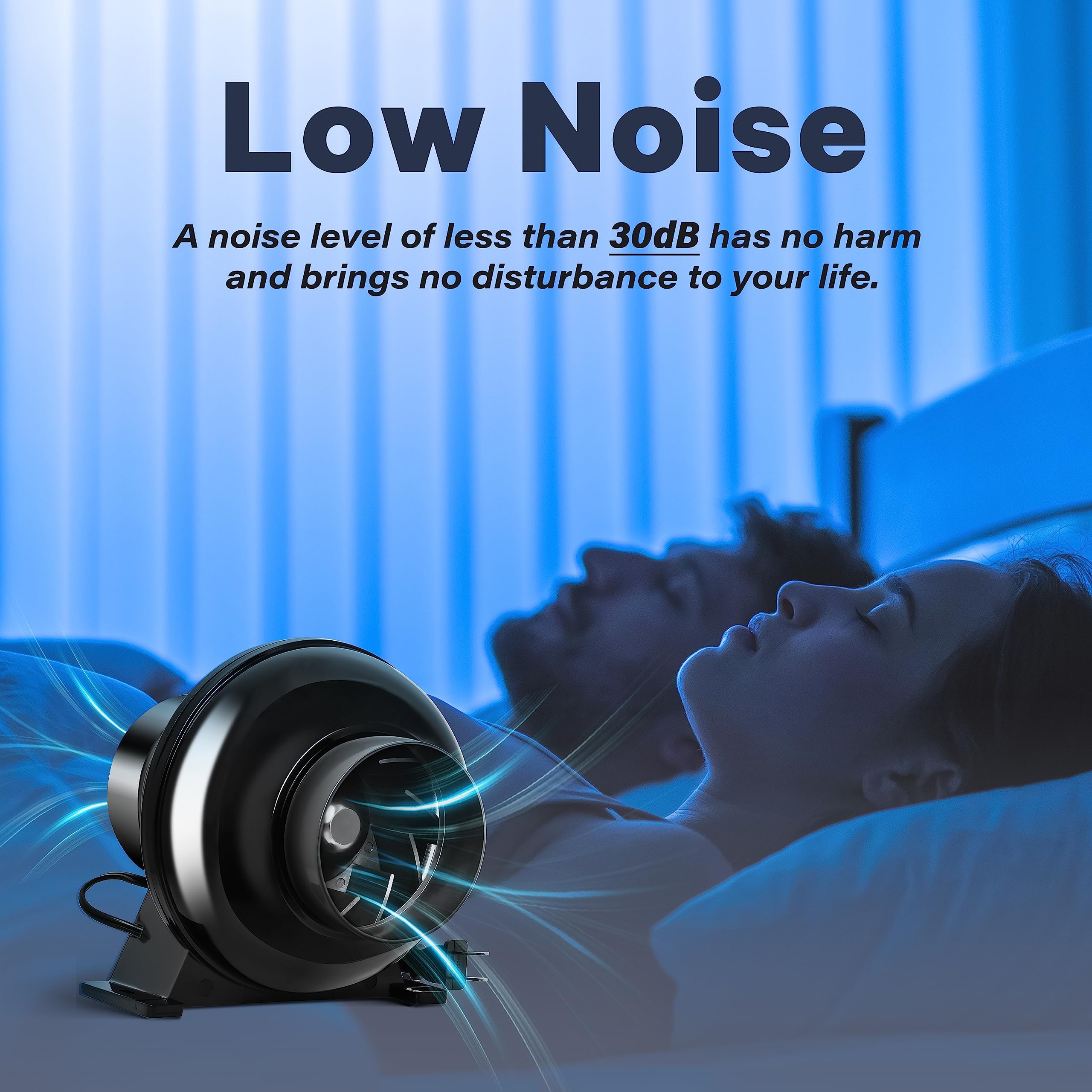 iPower 4 Inch 195 CFM Inline Duct Exhaust Fan Air Vent Booster Ventiliation Blower for Grow Tent, Attic, HVAC, Basements or Kitchens, Low Noise, Black - Image 6