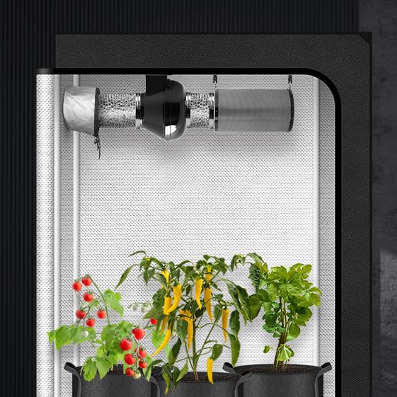 iPower 4 Inch 195 CFM Inline Ventilation Fan Quiet Vent Blower Carbon Filter with Prefilter, 8 feet Aluminum Ducting for Grow Tent Air Circulation - Image 9