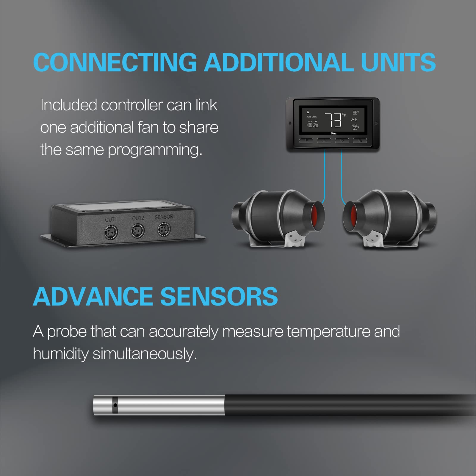 iPower 4 Inch Smart Inline Duct Ventilation Fan, Carbon Filter, 8 Feet Ducting with Temperature Humidity App Control via WiFi, Voice Control with Alexa, for HAVC Hydroponics/Grow Tent - Image 4