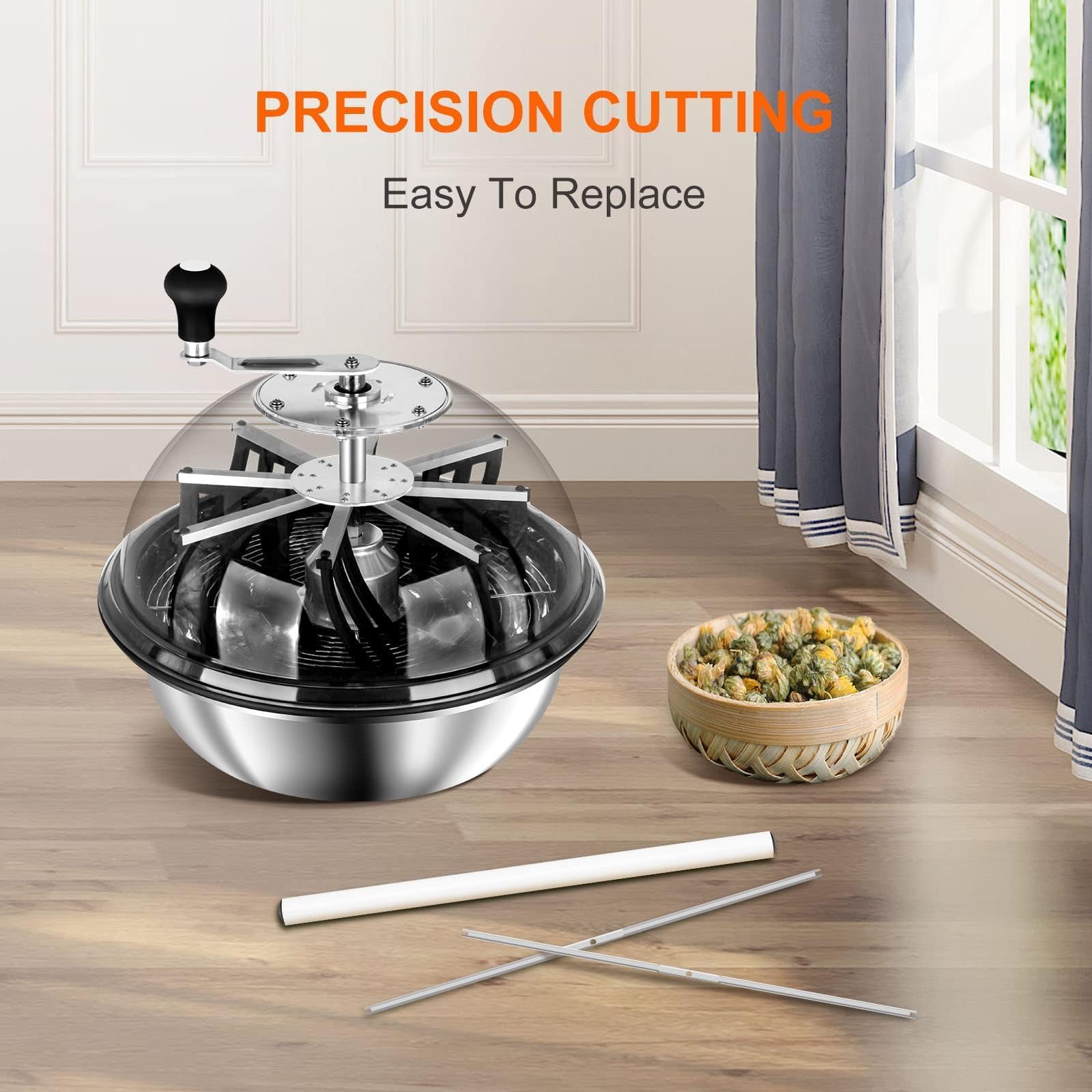 iPower 4-Pack 16 inch Bud Bowl Leaf Trimmer Blades Replacement Stainless Steel Spin Clean Cut, Include 2 Serrated 2 Straight Blades, Actual Length 13.4'' - Image 6