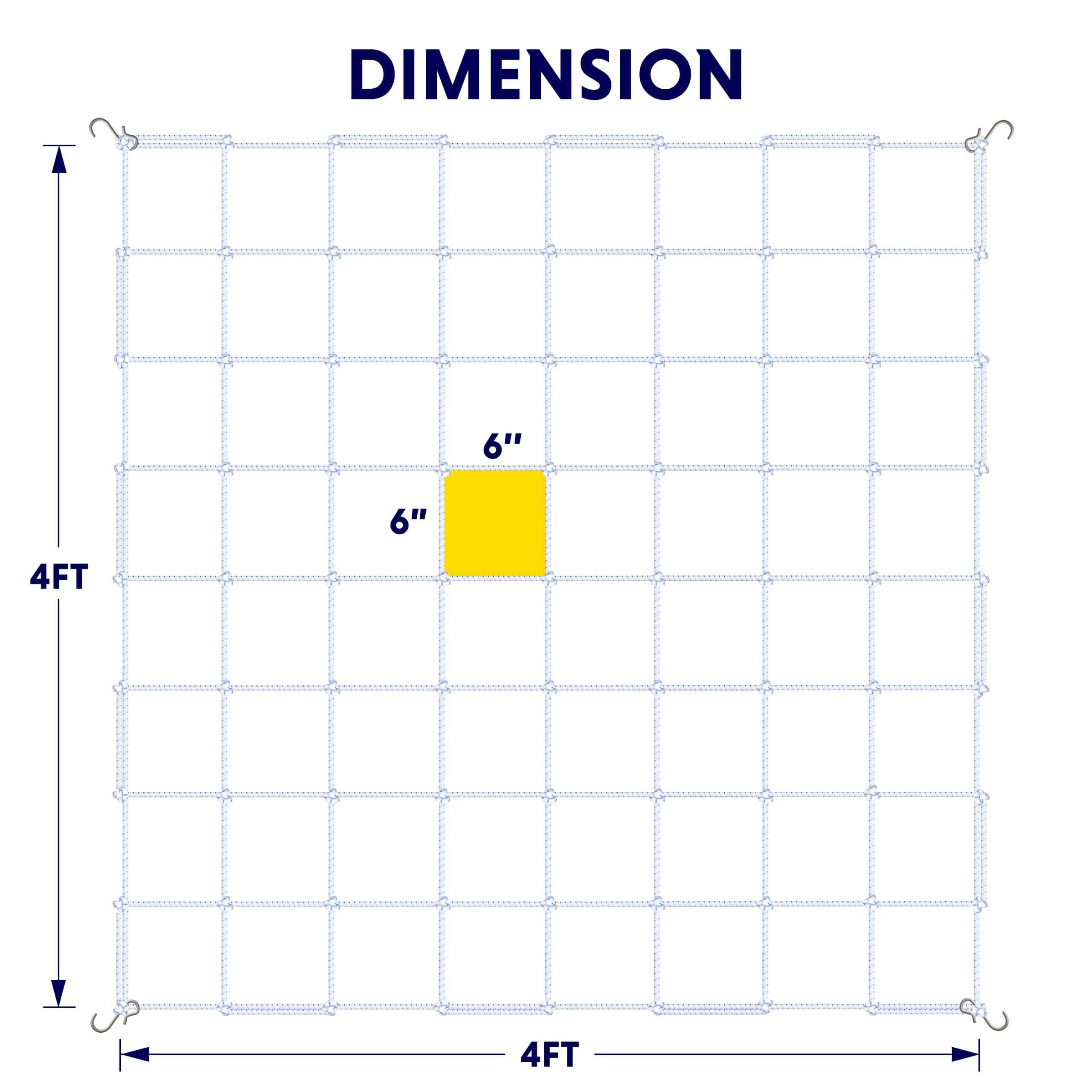 iPower 4' x 4' Grow Room Trellis Netting for 59"x59" Room, Heavy-Duty Elastic Plant Net with Hooks, Flexible Hydroponics Support for Climbing Plants, Vegetables, Fruits, Flowers, Vines - Image 4