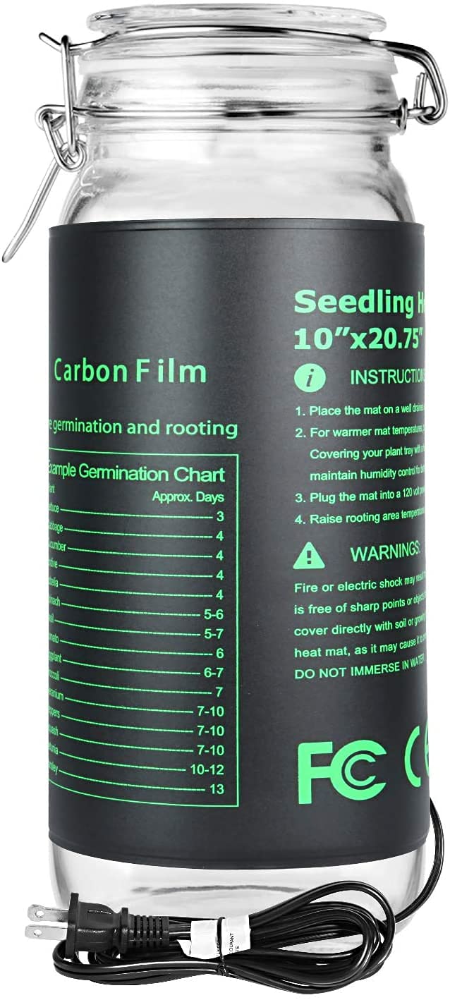 iPower 40-108 Degrees Fahrenheit Digital Heat Mat Thermostat Controller and 10" x 20" Hydroponic Seeding Warm Pad Plant Starting Kit Combo - Image 3