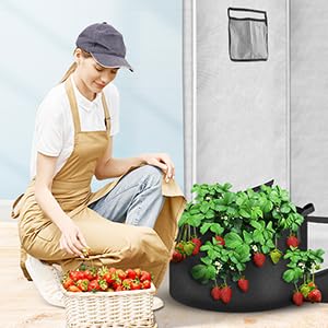 iPower 5-Pack 10 Gallon Plant Grow Bags Thickened Nonwoven Aeration Fabric Pots Heavy Duty Durable Container, Strap Handles for Garden, Black - Image 7