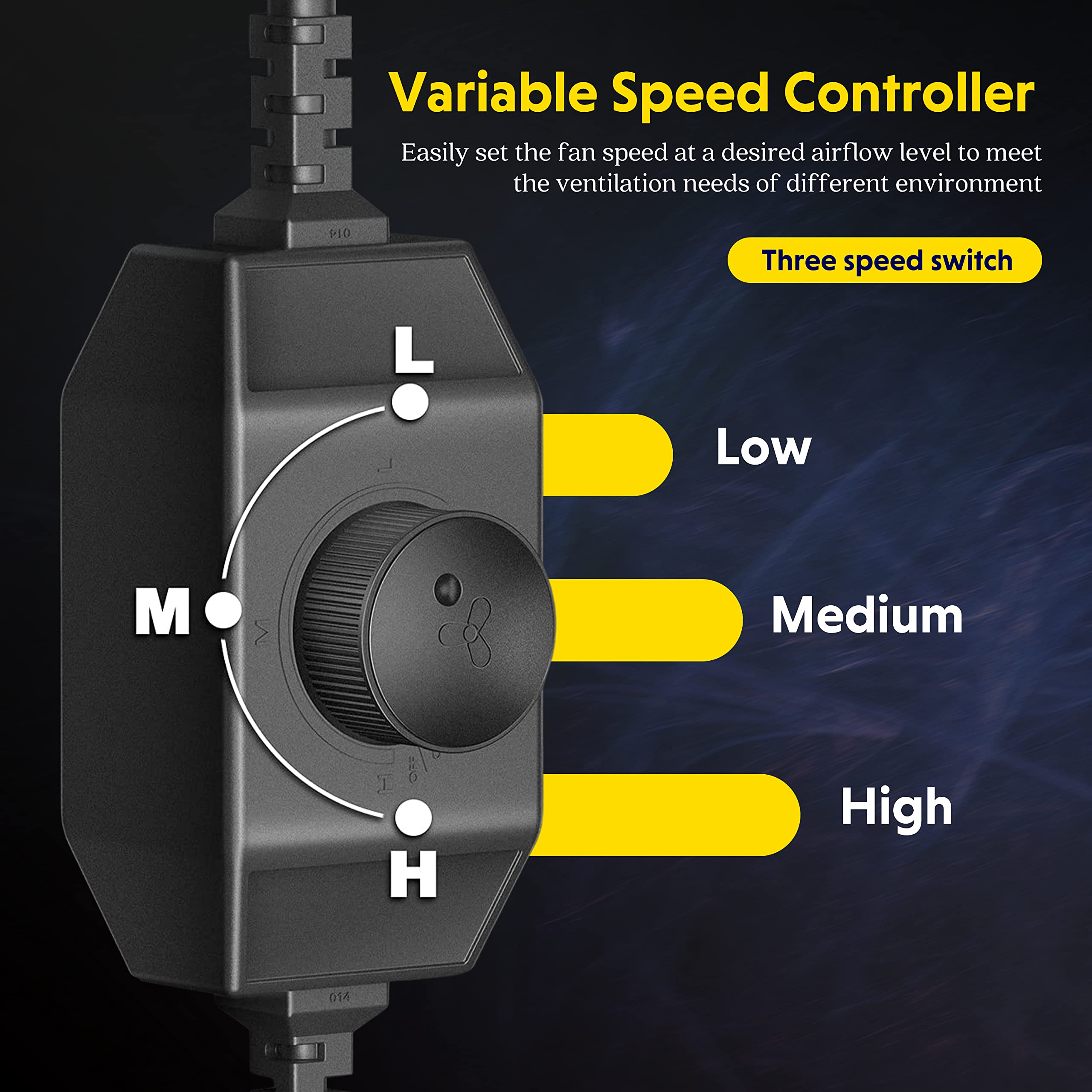 iPower 6 Inch 395 CFM Inline Duct Ventilation Fan with Variable Speed Controller HVAC Blower for Hydroponics/Grow Tent/Indoor Garden - Image 5