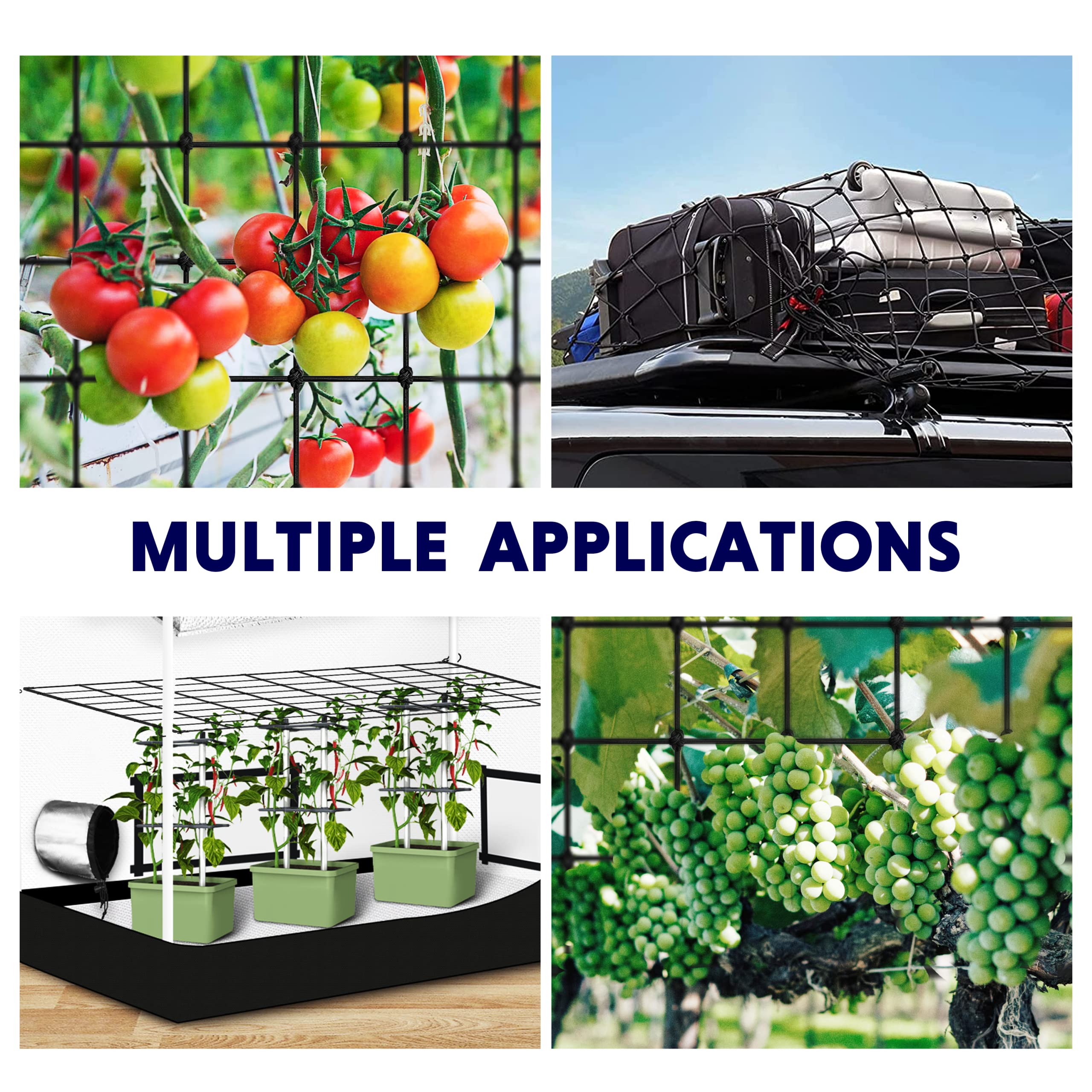 iPower Elastic Trellis Netting for 5x5FT Grow Room, Heavy-Duty Plant Net with Hooks, Flexible Hydroponics Support for Indoor Plants, Gardening, and Horticulture - Image 7