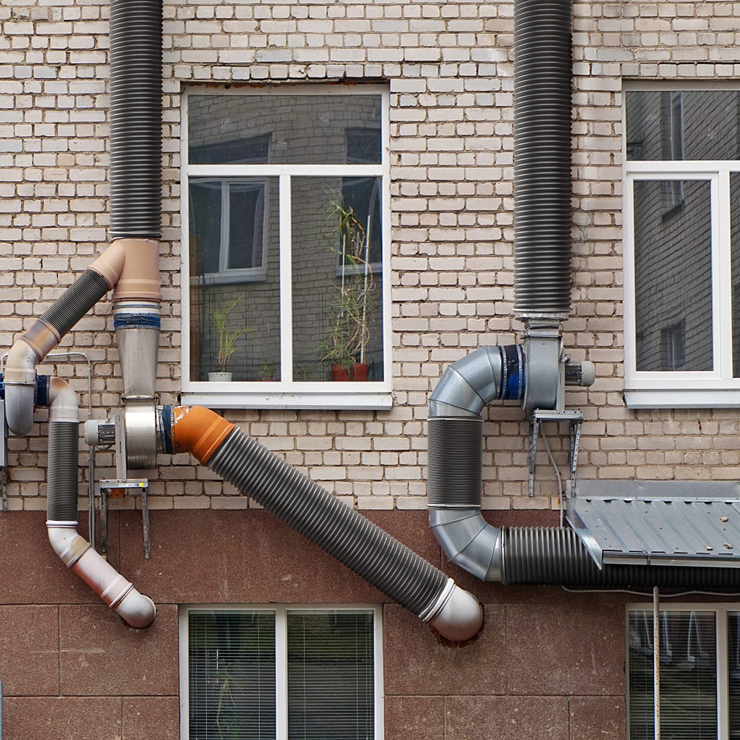 iPower Flexible 12 Inch 8 Feet Aluminum Ducting 4 Layer Protection Dryer Vent Hose for HVAC Heating Cooling Ventilation and Exhaust, 2 Clamps Included, PVC 12 in 8ft, Black - Image 10