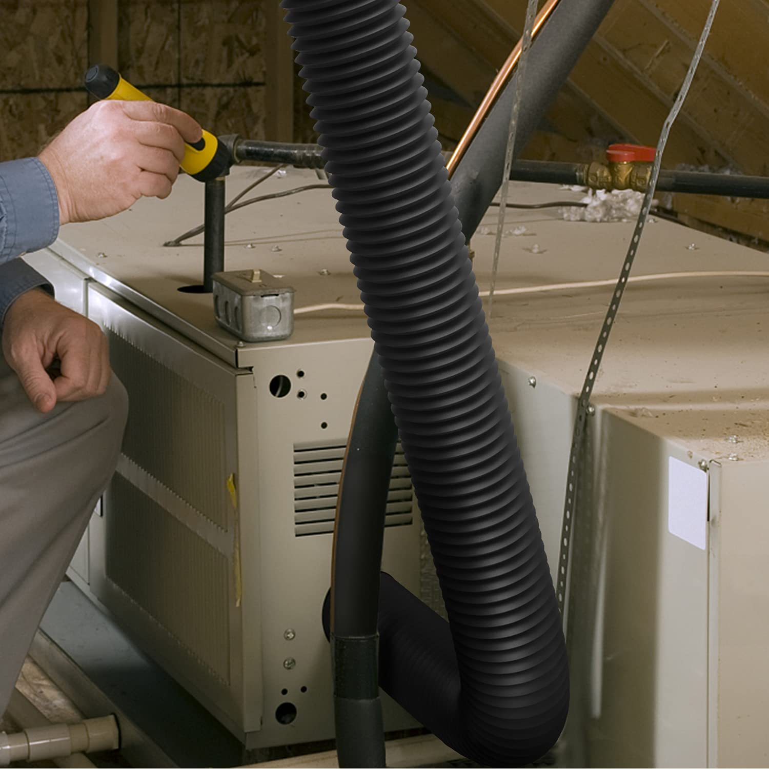 iPower Flexible 4 Inch 8 Feet Aluminum Ducting 4 Layer Protection Dryer Vent Hose for HVAC Heating Cooling Ventilation and Exhaust, 2 Clamps Included, Black - Image 8