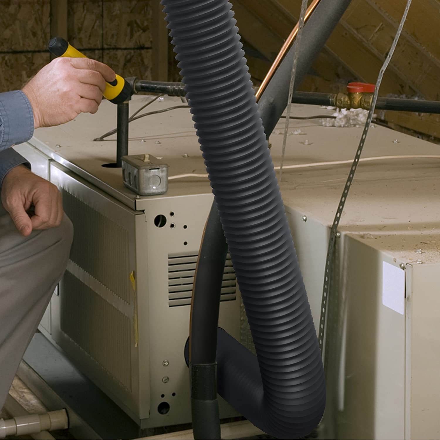 iPower Flexible 4 Inch 8 Feet Aluminum Ducting 4 Layer Protection Dryer Vent Hose for HVAC Heating Cooling Ventilation and Exhaust, 2 Clamps Included, Gray - Image 8