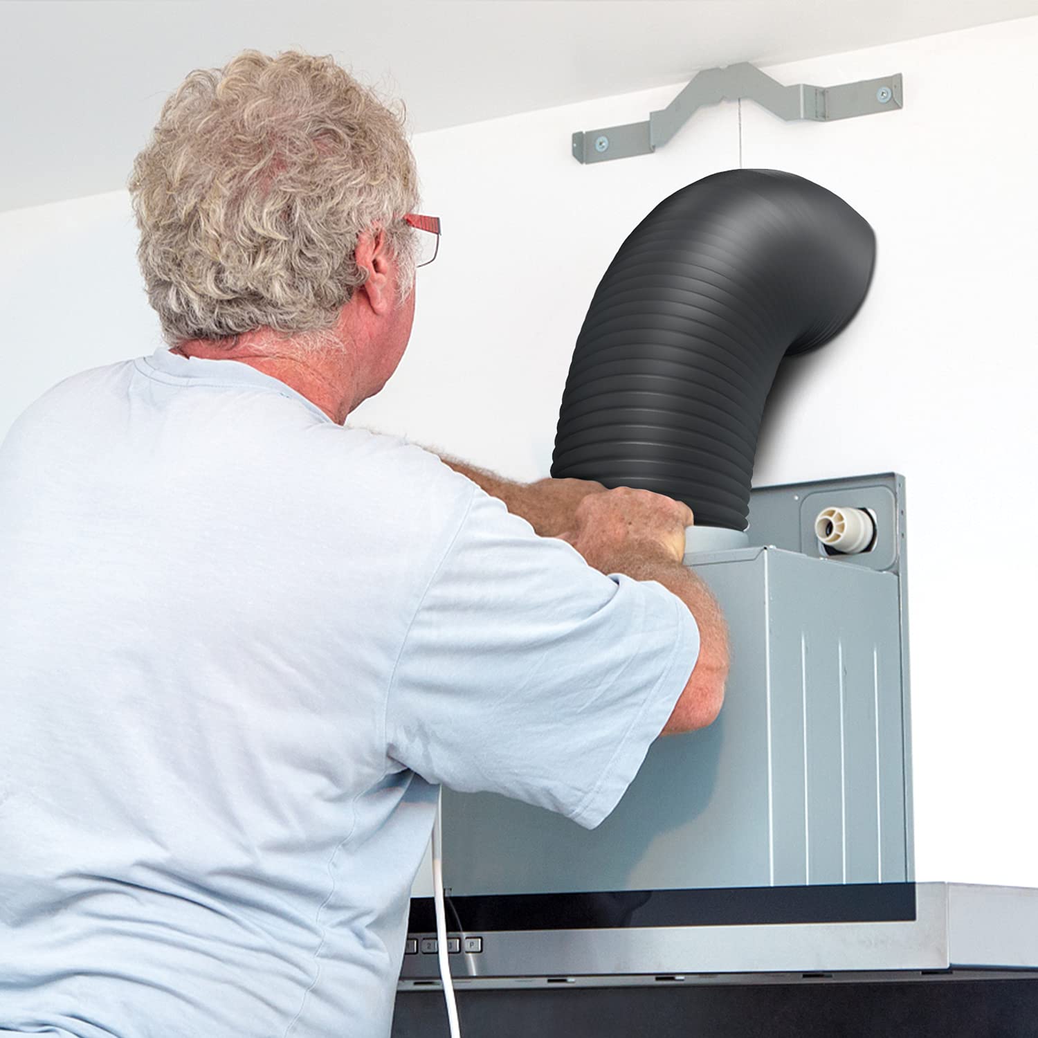 iPower Flexible 8 Inch 8 Feet Aluminum Ducting 4 Layer Protection Dryer Vent Hose for HVAC Heating Cooling Ventilation and Exhaust, 2 Clamps Included, Black - Image 10