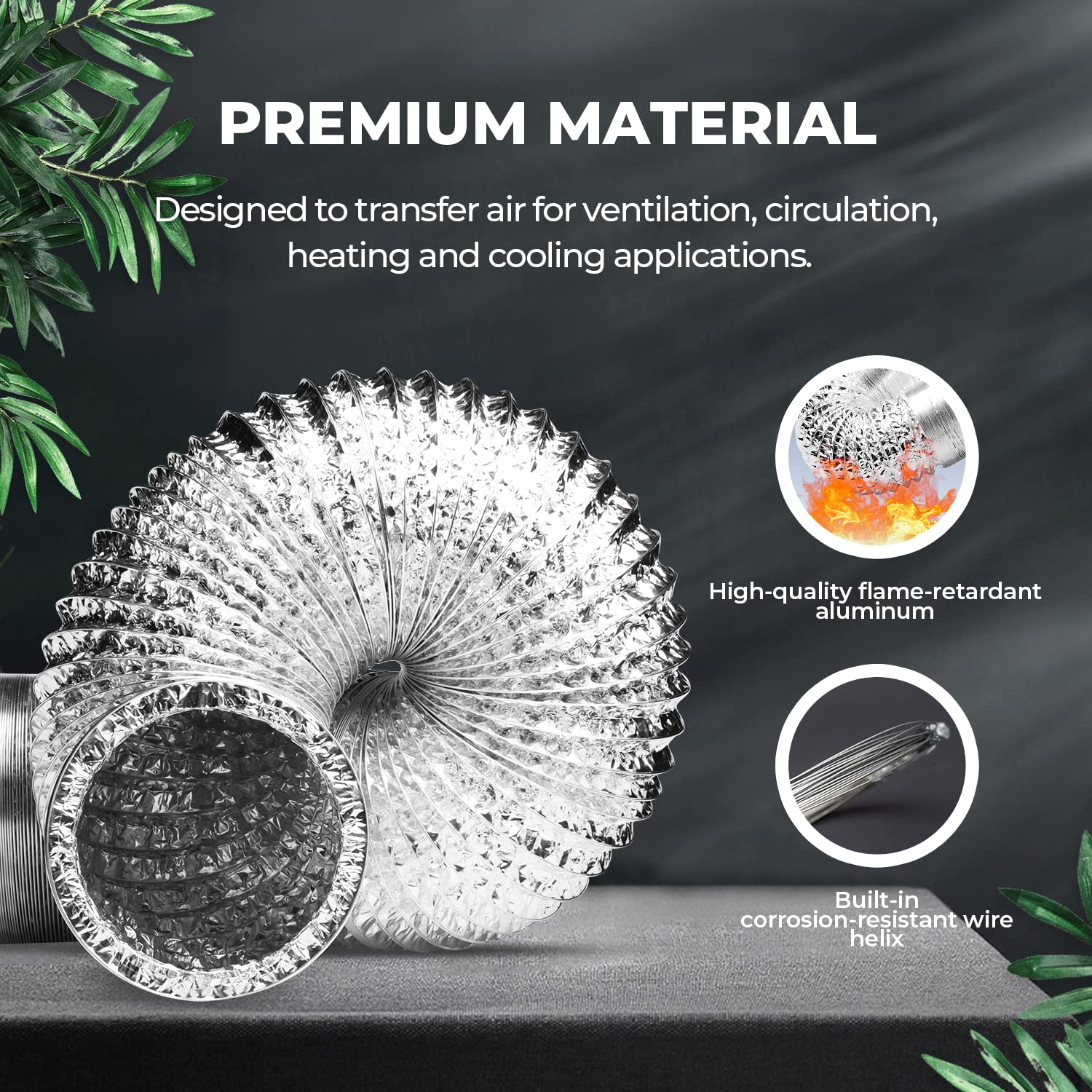 iPower GLDUCT16CV1 6 Inch 16 Feet Non-Insulated Flex Air Aluminum Ducting Vent Hose for Grow Tents, Dryers, 6'' X 16', HVAC Ventilation - Image 5