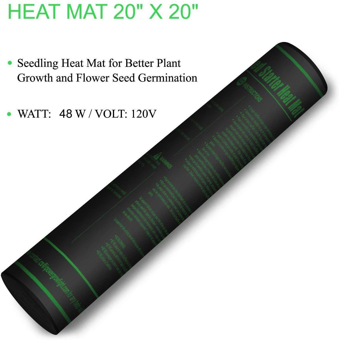 iPower GLHTMTM-A 20" x 20" Waterproof Durable Seedling Heat Mat Warm Hydroponic Plant for Indoor Gardening Germination Starting, black - Image 3