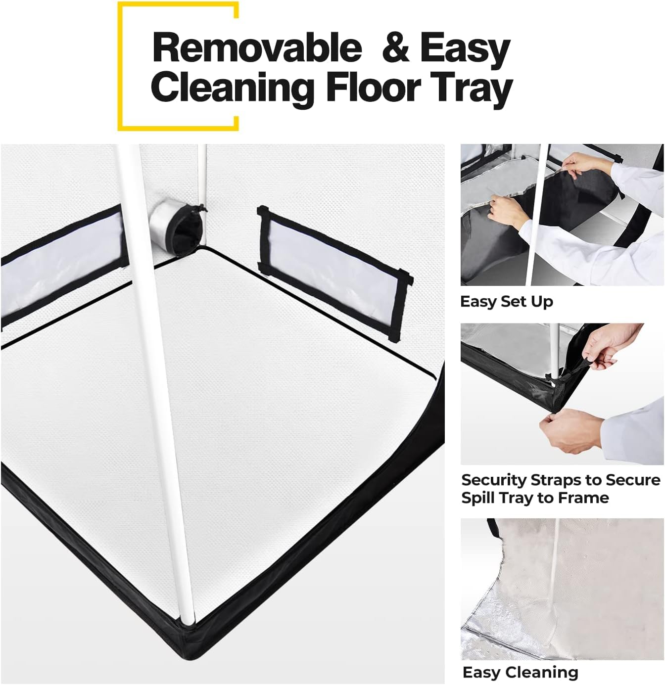 iPower Grow Tent, 31"x32"x63", Indoor Hydroponic Water-Resistant System, Easy Setup, with Removable Floor Tray and Observation Window for Seedling, Propagation, Blossom - Image 6