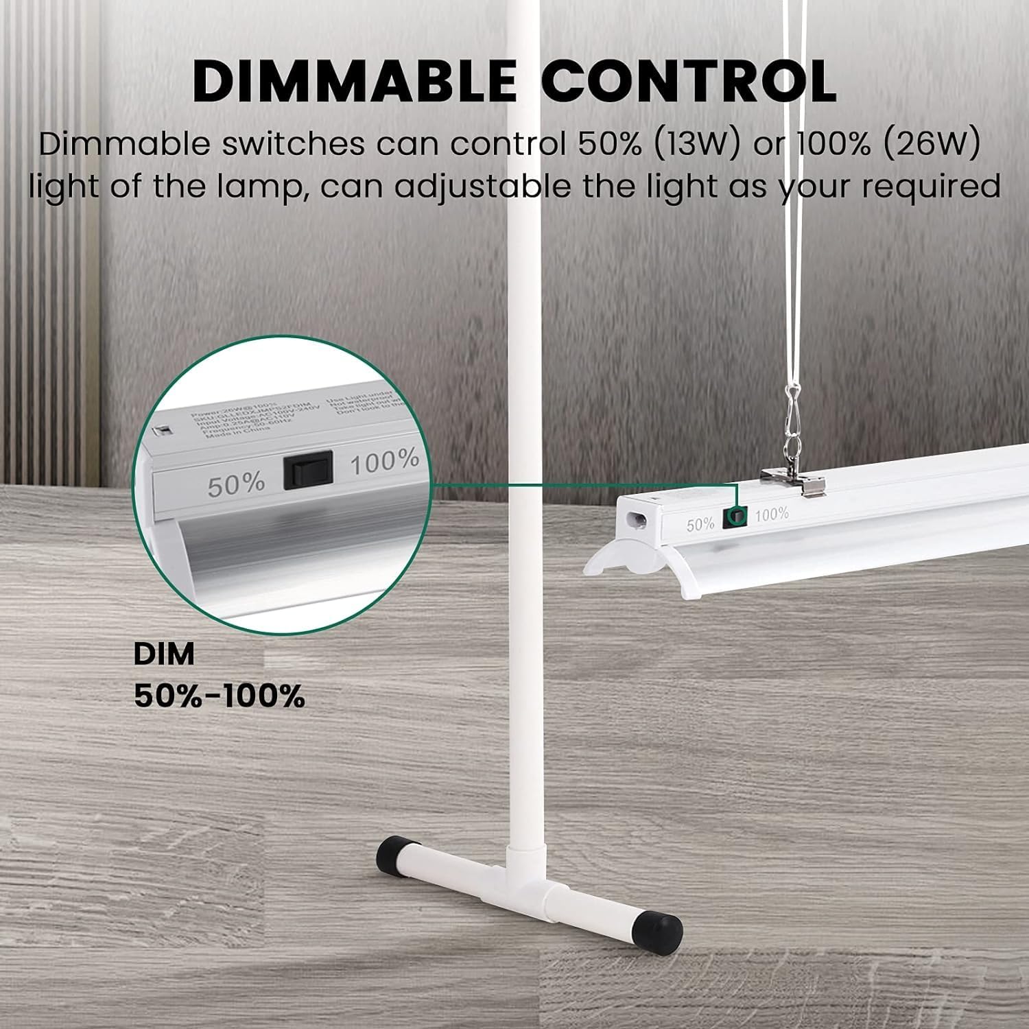 iPower LED Grow Light Stand Natural White Full Spectrum for Indoor Plant Starting Seeds and Propagating Cuttings, Height Adjustable, 2 Feet - Image 3