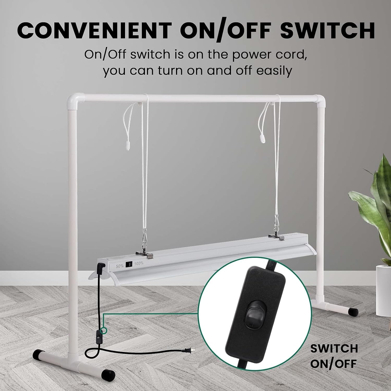 iPower LED Grow Light Stand Natural White Full Spectrum for Indoor Plant Starting Seeds and Propagating Cuttings, Height Adjustable, 2 Feet - Image 6