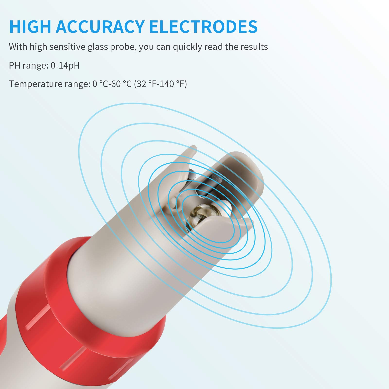 iPower pH Meter Digital Water Lab TDS Tester with EC/Temp Function 4-in-1 ±0.1 High Accuracy for Drinking Water, Pool, Aquarium, Pond, Beer Brewing - Image 6