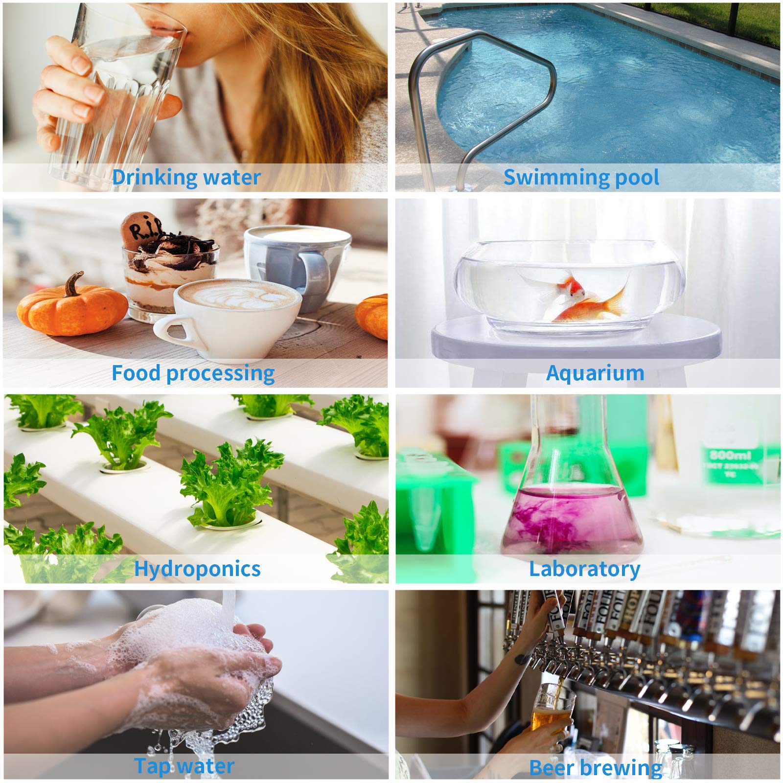 iPower pH Meter Digital Water Lab TDS Tester with EC/Temp Function 4-in-1 ±0.1 High Accuracy for Drinking Water, Pool, Aquarium, Pond, Beer Brewing - Image 7